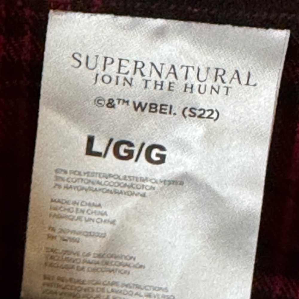 Supernatural Culturefly Plaid Winchester Brothers Size L - Picture 4 of 6